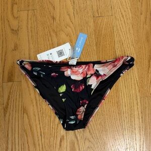 Cupshe Black Floral Bikini Bottom size S NWT